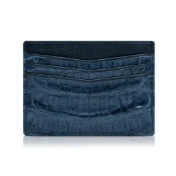 Ammoment Wallets-- Caiman in Degrade Light-Dark Blue - Leather Credit Card Holder - Avvenice