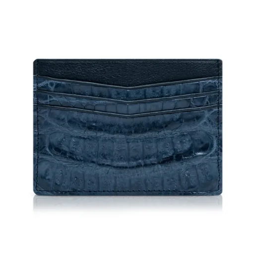 Ammoment Wallets-- Caiman in Degrade Light-Dark Blue - Leather Credit Card Holder - Avvenice