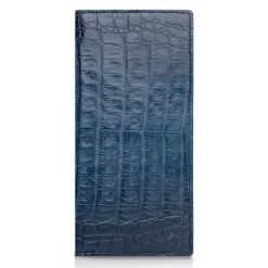 Ammoment Wallets-- Caiman in Degrade Light-Dark Blue - Leather Breast Wallet - Avvenice