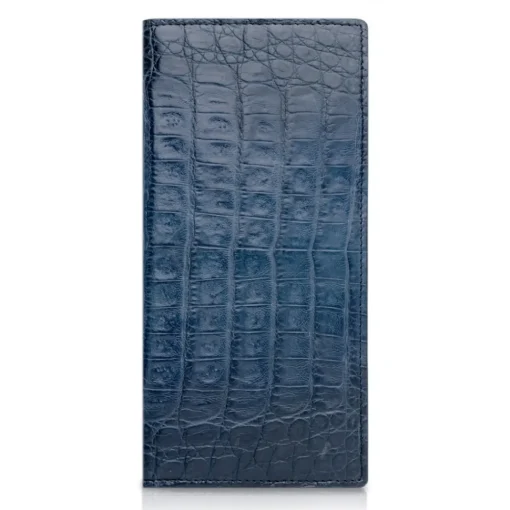 Ammoment Wallets-- Caiman in Degrade Light-Dark Blue - Leather Breast Wallet - Avvenice