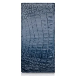 Ammoment Wallets-- Caiman in Degrade Light-Dark Blue - Leather Breast Wallet - Avvenice