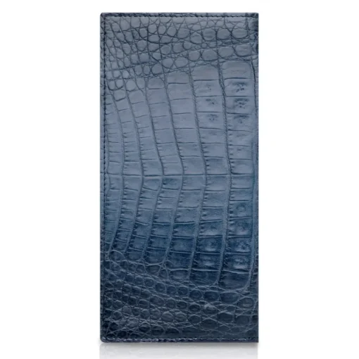 Ammoment Wallets-- Caiman in Degrade Light-Dark Blue - Leather Breast Wallet - Avvenice