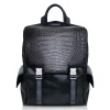 Ammoment Backpacks-- Caiman in Degrade Coal New Age - Leather Zane Large Backpack - Avvenice