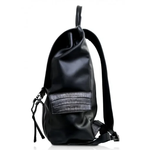 Ammoment Backpacks-- Caiman in Degrade Coal New Age - Leather Zane Large Backpack - Avvenice