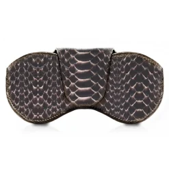 Ammoment Sunglasses & Eyewear-- Eyeglass Case - Python in Pepite Rose - Luxury Eyeglass Leather Cover - Avvenice