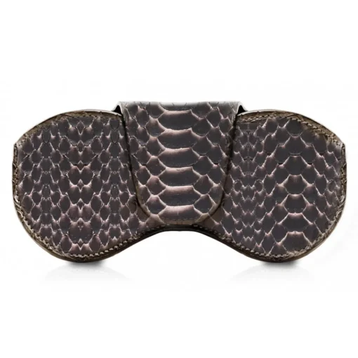 Ammoment Sunglasses & Eyewear-- Eyeglass Case - Python in Pepite Rose - Luxury Eyeglass Leather Cover - Avvenice