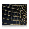 Ammoment Wallets-- Nile Crocodile in Crack Black and Gold - Leather Bifold Wallet - Avvenice