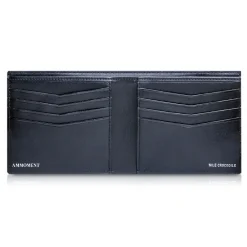 Ammoment Wallets-- Nile Crocodile in Crack Black and Gold - Leather Bifold Wallet - Avvenice