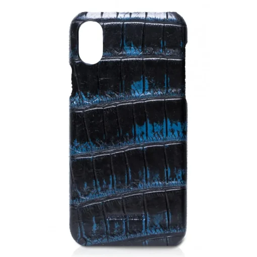Ammoment Case-- Nile Crocodile in Campus Marrow - Leather Cover - iPhone X - Avvenice