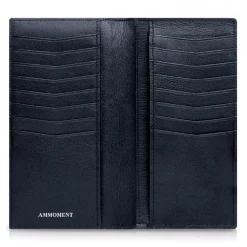 Ammoment Wallets-- Ostrich in Tahitian Pearl Black - Leather Breast Wallet - Avvenice