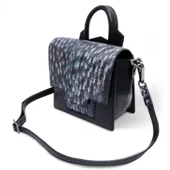 Ammoment Bags-- Ostrich in Tahitian Pearl Black - Leather Lexi Crossbody Bag - Avvenice
