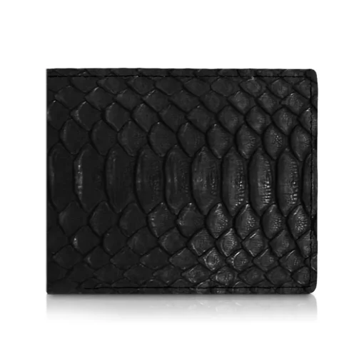 Ammoment Wallets-- Python in Black - Leather Bifold Wallet - Avvenice