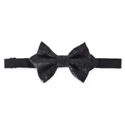 Ammoment Ties & Bow Ties-- Python in Black - Leather Victor Bow Tie - Avvenice
