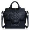 Ammoment Bags-- Python in Black - Leather Lexi Crossbody Bag - Avvenice