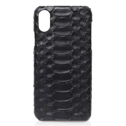 Ammoment Case-- Python in Black - Leather Cover - iPhone X - Avvenice