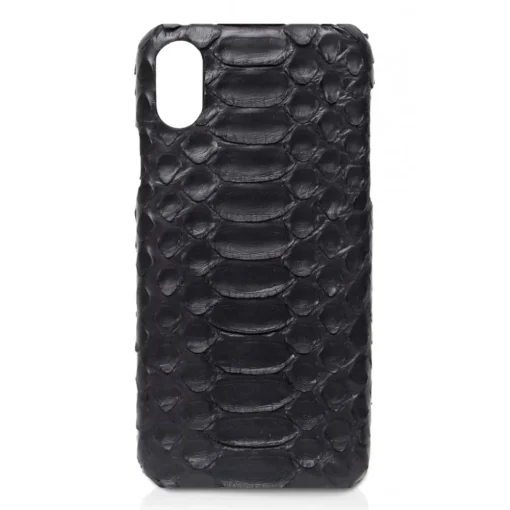 Ammoment Case-- Python in Black - Leather Cover - iPhone X - Avvenice