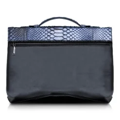 Ammoment Bags-- Python in Calcite Grey - Leather Briefcase -  Orion Business Bag - Avvenice