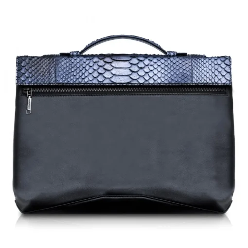 Ammoment Bags-- Python in Calcite Grey - Leather Briefcase -  Orion Business Bag - Avvenice