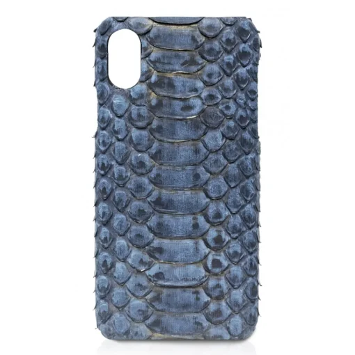 Ammoment Case-- Python in Moxi Black - Leather Cover - iPhone X - Avvenice
