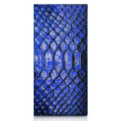 Ammoment Wallets-- Python in NYX Blue - Leather Breast Wallet - Avvenice