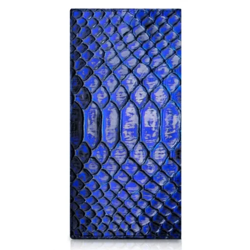 Ammoment Wallets-- Python in NYX Blue - Leather Breast Wallet - Avvenice
