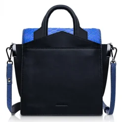 Ammoment Bags-- Python in Petale Blue - Leather Lexi Crossbody Bag - Avvenice
