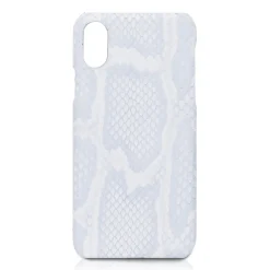 Ammoment Case-- Python in Saba White - Leather Cover - iPhone X - Avvenice