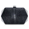 Ammoment Bags-- Stingray in Black - Minaudiere - Leather Bag - Avvenice