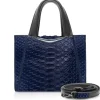 Ammoment Bags-- Vesper Bag Large in Python - Navy - Luxury High Quality Leather Bag - Avvenice