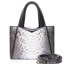 Ammoment Bags-- Vesper Bag Small in Python - Baikal Blue - Luxury High Quality Leather Bag - Avvenice