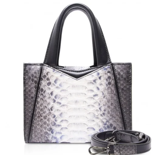 Ammoment Bags-- Vesper Bag Small in Python - Baikal Blue - Luxury High Quality Leather Bag - Avvenice
