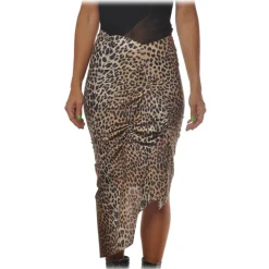 Aniye By Skirts-- Sheath Skirt in Spotted Pattern - Black/Beige - Skirts - Made in Italy - Luxury Exclusive Collection - Avvenice