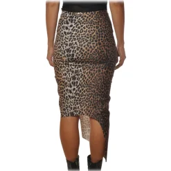 Aniye By Skirts-- Sheath Skirt in Spotted Pattern - Black/Beige - Skirts - Made in Italy - Luxury Exclusive Collection - Avvenice