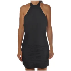 Aniye By Dresses-- Short Dress with Rhinestone Finished Edges - Black - Dress - Made in Italy - Luxury Exclusive Collection - Avvenice