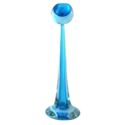 Ars Cenedese Murano Home Accessories-- Sommerso Candlestick - Bicolor Blue - Candlesticks Handmade by Venetian Glassmasters - Luxury - Avvenice