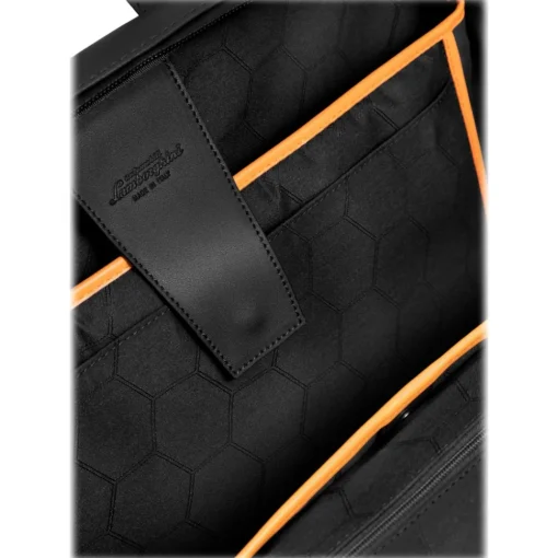Automobili Lamborghini Bags-- Briefcase - Black - Made in Italy - Luxury Exclusive Collection - Avvenice