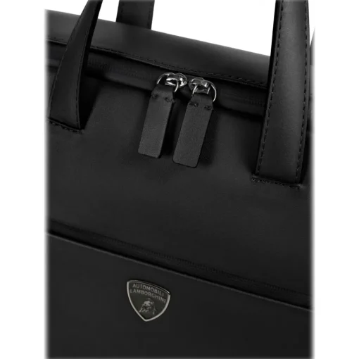 Automobili Lamborghini Bags-- Briefcase - Black - Made in Italy - Luxury Exclusive Collection - Avvenice