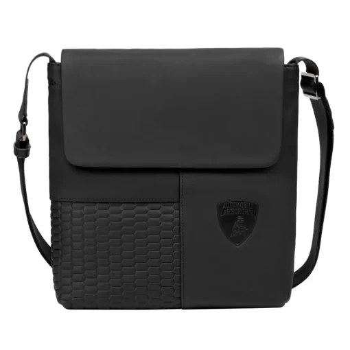 Automobili Lamborghini Bags-- Bodybag - Black - Made in Italy - Luxury Exclusive Collection - Avvenice