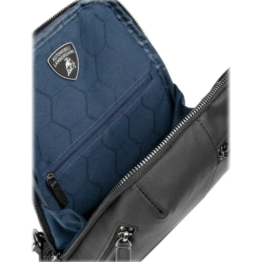 Automobili Lamborghini Bags-- Bodybag - Black - Made in Italy - Luxury Exclusive Collection - Avvenice