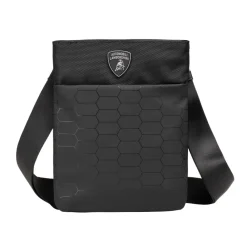 Automobili Lamborghini Bags-- Bodybag - Black- Made in Italy - Luxury Exclusive Collection - Avvenice
