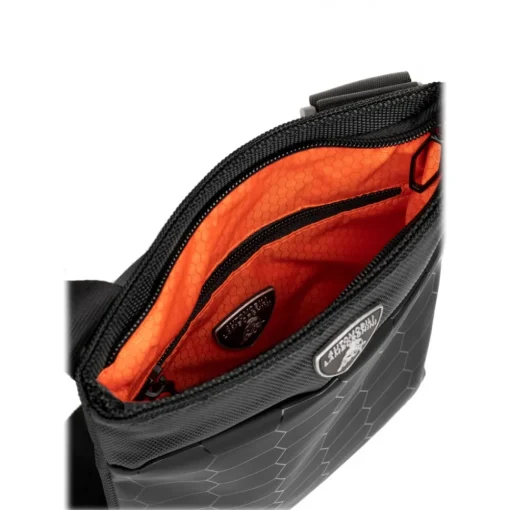 Automobili Lamborghini Bags-- Bodybag - Black- Made in Italy - Luxury Exclusive Collection - Avvenice