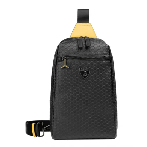 Automobili Lamborghini Bags-- Bodybag - Black - Made in Italy - Luxury Exclusive Collection - Avvenice
