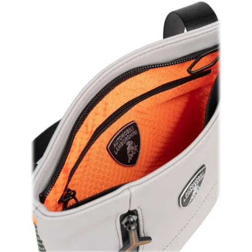 Automobili Lamborghini Bags-- Bodybag - Grey - Made in Italy - Luxury Exclusive Collection - Avvenice