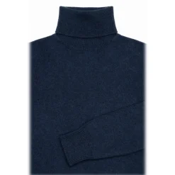 Avvenice Knitwears-- Athus - Man Loro Piana Cashmere Turtleneck Sweater - Blue - Knitwear - Luxury Exclusive Collection -