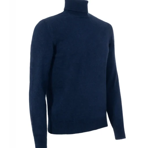 Avvenice Knitwears-- Athus - Man Loro Piana Cashmere Turtleneck Sweater - Blue - Knitwear - Luxury Exclusive Collection -