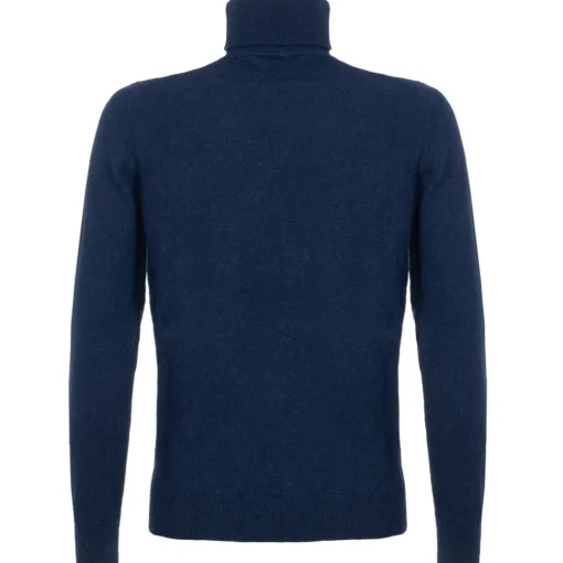 Avvenice Knitwears-- Athus - Man Loro Piana Cashmere Turtleneck Sweater - Blue - Knitwear - Luxury Exclusive Collection -