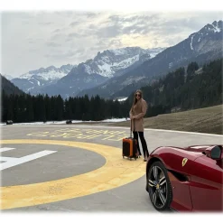 Avvenice Bags & Trolley|Luggage-- Aura - Aluminum and Carbon Fiber Trolley - Orange - Handmade in Italy - Exclusive Luxury Collection -