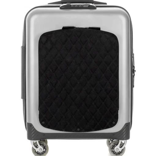 Avvenice Bags & Trolley|Luggage-- Aura - Aluminum and Carbon Fiber Trolley - Silver - Handmade in Italy - Exclusive Luxury Collection -