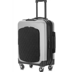 Avvenice Bags & Trolley|Luggage-- Aura - Aluminum and Carbon Fiber Trolley - Silver - Handmade in Italy - Exclusive Luxury Collection -