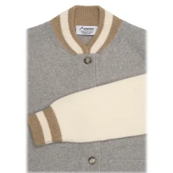 Avvenice Knitwears-- Bomberinbo - Loro Piana Cashmere Tricolor Sweater - Grey Beige Cream  - Knitwear - Luxury Exclusive Collection -